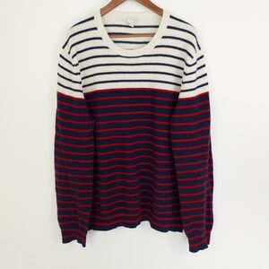 GAP Lambswool Colorblock Striped Crewneck Sweater Size XL Nautical Preppy